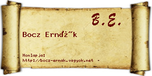 Bocz Ernák névjegykártya
